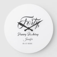 40th forty letterbirthday add name date year gray