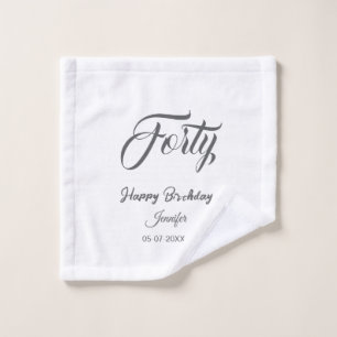 40th forty letterbirthday add name date year gray wash cloth
