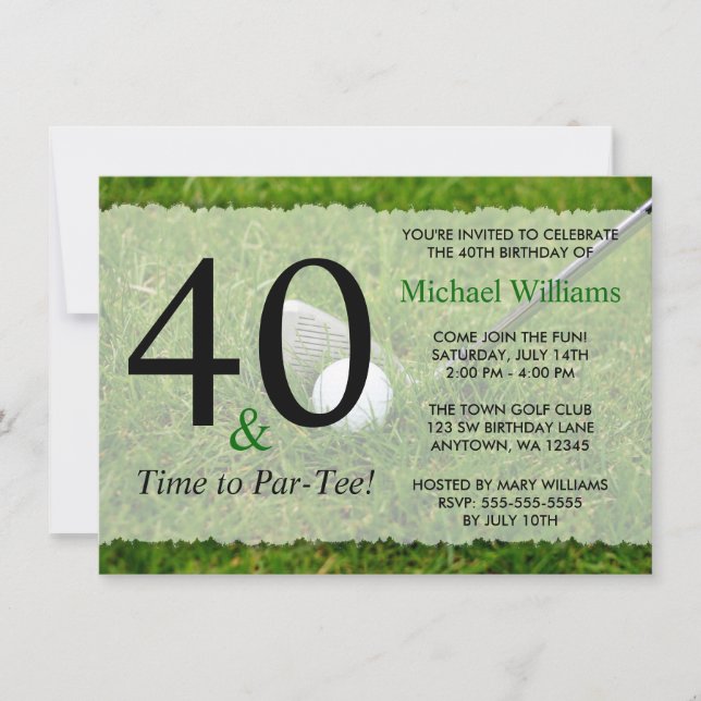 40th Golf Birthday Party Invitation (Front)