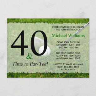 40th Golf Birthday Party Invitation