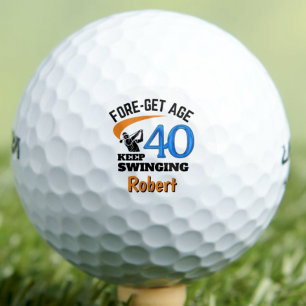40th Golf Gift for Uncle Funny Blue Custom Balls
