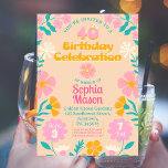 40th Groovy Retro 70s Boho Flora Birthday Invitation<br><div class="desc">Step into a Groovy 70s Vibe with our Boho Flora 40th Birthday Invitation! Celebrate four fabulous decades with this retro-inspired design featuring vibrant shades of orange, pink, and teal. The disco era comes to life as you prepare to dance the night away at this milestone celebration. Let's groove and commemorate...</div>