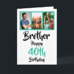 40th happy birthday brother photo collage Card<br><div class="desc">🌶️ Put a smile on a face with this awesome 40th birthday brother photo collage card. - Simply click to personalise this design 🔥 My promises - This design is unique and is designed with you in mind 🙏 Thank you for supporting my small business - If you would like...</div>