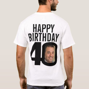40th happy birthday custom name now and then photo T-Shirt