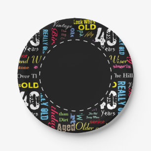 40th Happy BIrthday in a Graffiti Style Paper Plate