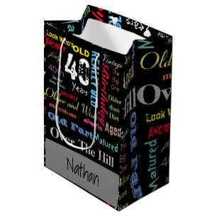 40th Happy Birthday   Milestone Medium Gift Bag