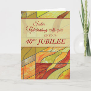 40th Jubilee, Nun, Stained Glass-Look Card