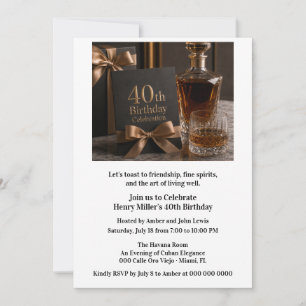 40th Milestone Birthday Aged to Perfection Bourbon Invitation