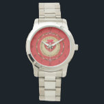 40th or 15th Ruby Anniversary Wall Clock Watch<br><div class="desc">So,  it's their 40th or 15th ruby,  wedding  anniversary and you'd like to honour it with a gorgeous e-watch? Then perhaps my ornate emblem with ornate graphics will be just the thing!</div>