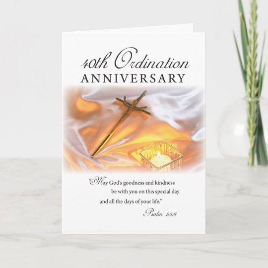 40th Ordination Anniversary Cross Candle Card Zazzle Co Uk