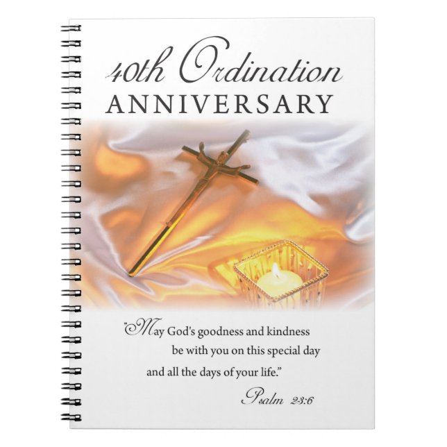 40th Ordination Anniversary, Cross Candle Notebook (Front)