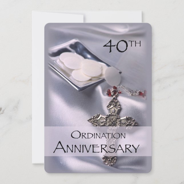 40th Ordination Anniversary Invitation Cross Host (Front)