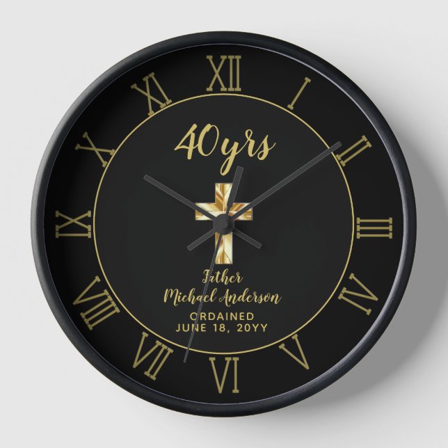 40th Ordination Anniversary Priest Golden Jubilee  Clock (Front)