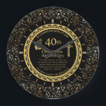 40TH Ordination Anniversary Priest PERSONALIZED  Large Clock<br><div class="desc">Decorative and personalised (with name and date) 40TH Ordindation Anniversary gift for an ordained Pastor,  Priest Minister Deacon etc. Includes a Bible verse,  scripture,  proverb.</div>