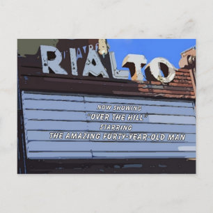 40th "Over the Hill" Happy Birthday Postcard