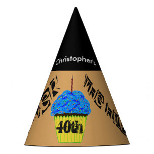 40th Over the Hill Personalised Balloon Party Hats