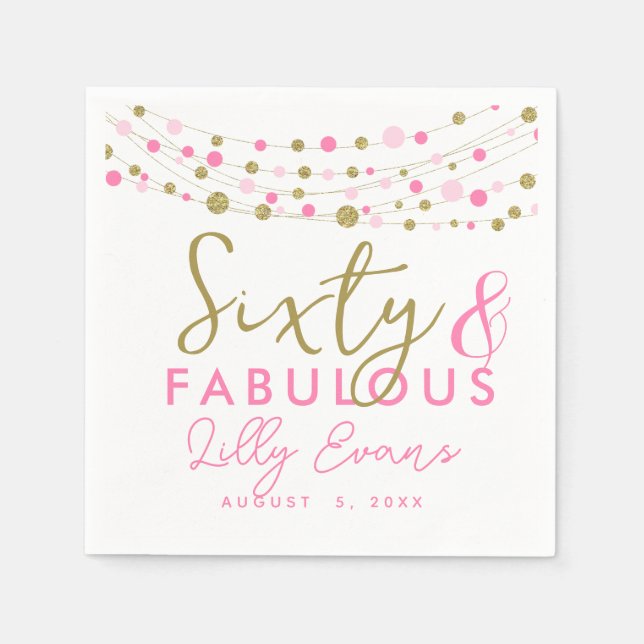 40th party paper napkin decoration, glitter teal (Front)