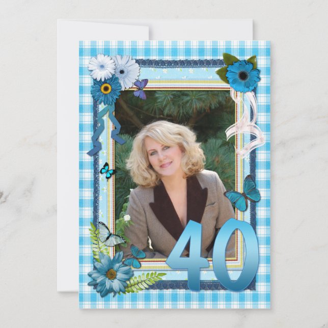 40th Photo birthday party invitation (Front)