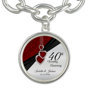 40th Ruby Anniversary Keepsake Design Bracelet