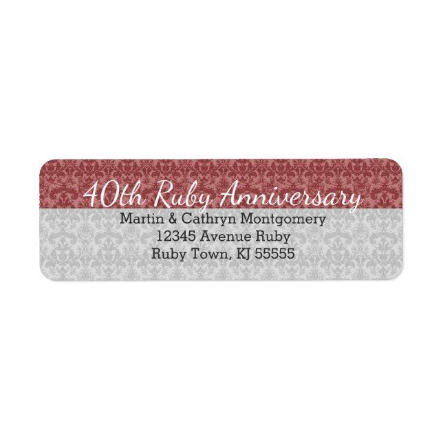 40th Ruby Anniversary Label (Front)