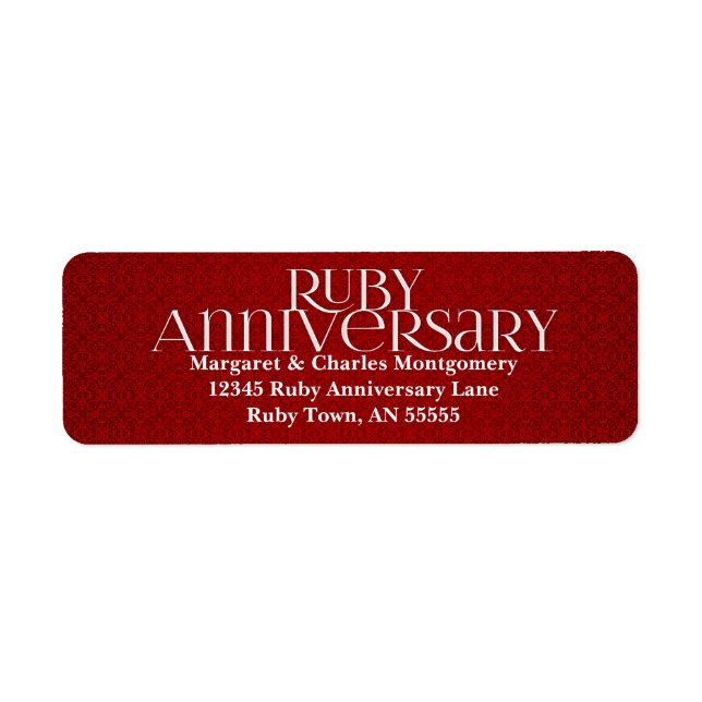 40th Ruby Anniversary Label (Front)