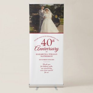 40th Ruby Anniversary Wedding Photo Welcome Sign