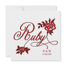 40th Ruby Anniversary with Date and Initials