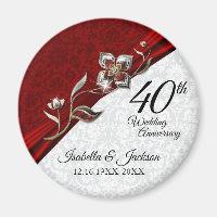 40th Ruby Floral Wedding Anniversary Keepsake