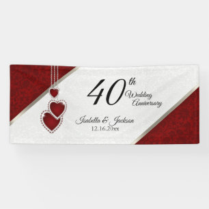 40th Ruby Red Anniversary / Birthday Banner