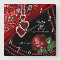 40th Ruby Red Glitter and Rose Anniversary