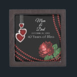 40th Ruby Red Rose Anniversary Gift Box<br><div class="desc">40th Ruby Red Rose Anniversary Design Keepsake Gift Box. Also works well for other events or occasions by simply changing the text. ✔Note: Not all template areas need changed. 📌If you need further customisation, please click the "Click to Customise further" or "Customise or Edit Design" button and use our design...</div>