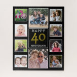 40th Ruby Wedding Anniversary 10 Photo Collage  Jigsaw Puzzle<br><div class="desc">Unique photo collage jigsaw puzzle personalised for 40th ruby wedding anniversary. Make your parents and family happy with this custom photo collage puzzle.</div>