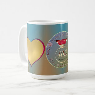 40th Ruby Wedding Anniversary 2 Photos  Coffee Mug