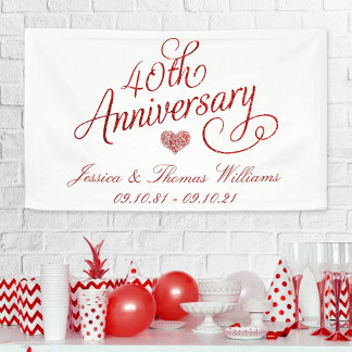 40th Ruby Wedding Anniversary Banner