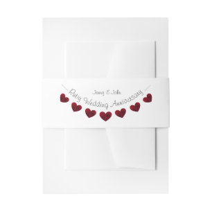 40th ruby wedding anniversary bunting design invitation belly band
