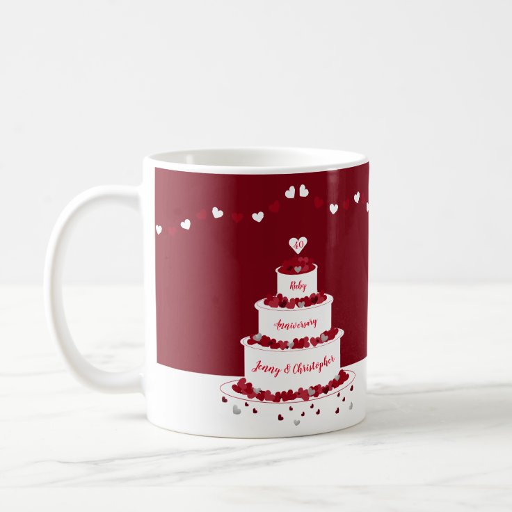 Pair of Mr Right & Mrs Always Right Anniversary Novelty Gift Mugs w/ Matching Coasters 40th Ruby 