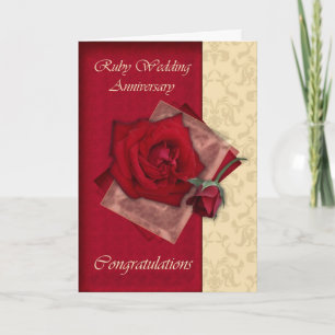 40th Ruby Wedding Anniversary congratulations Card