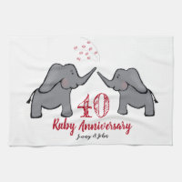 40th ruby wedding anniversary cute elephant