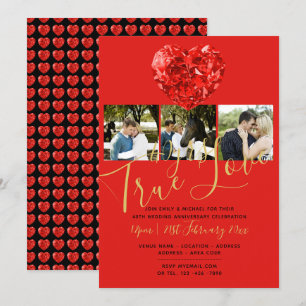 40th RUBY Wedding Anniversary DIAMOND PHOTO Invite
