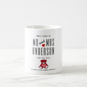 40th RUBY Wedding Anniversary Gift Personalised Coffee Mug