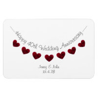 40th ruby wedding anniversary heart bunting