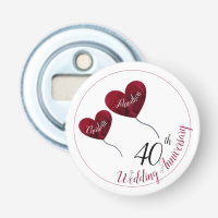 40th Ruby wedding anniversary heart husband & wife