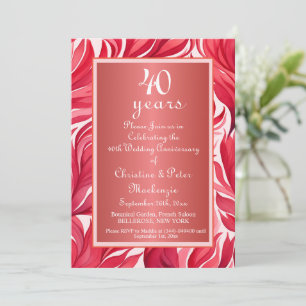40th Ruby Wedding Anniversary Invitation