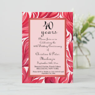 40th Ruby Wedding Anniversary  Invitation