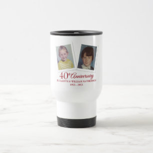 40th Ruby Wedding Anniversary Kids Photos Travel Mug