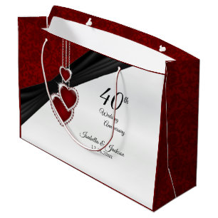 40th Ruby Wedding Anniversary - Large Gift Bag