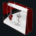 40th Ruby Wedding Anniversary - Large Large Gift Bag<br><div class="desc">Large Gift Bag. 4 bags sizes available. Featuring a 40th, 52nd or 80th Ruby Wedding Anniversary Design. Matching products available. ✔Note: Not all template areas need changed. 📌If you need further customisation, please click the "Click to Customise further" or "Customise or Edit Design" button and use our design tool to...</div>