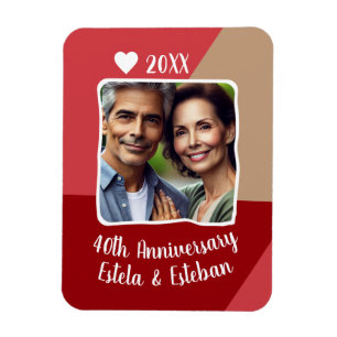 40th Ruby Wedding Anniversary Photo Keepsake Magnet