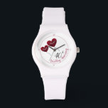 40th Ruby wedding anniversary red heart balloons Watch<br><div class="desc">White & red 40th wedding anniversary pocket watch. A lovely gift for a husband to give his wife on their ruby wedding anniversary. The design shows two red heart balloons floating in the sky and the names shown can be customised. Matching cards and gift wrap are also available in this...</div>