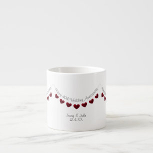40th Ruby Wedding Anniversary red rose bunting Espresso Cup
